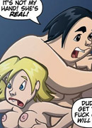 Cartoon lesbians commanding each other and licking off genitals…